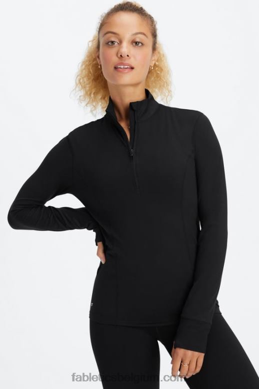 zwart vrouwen phoenix middenlaag met halve rits Fabletics LH20J2583
