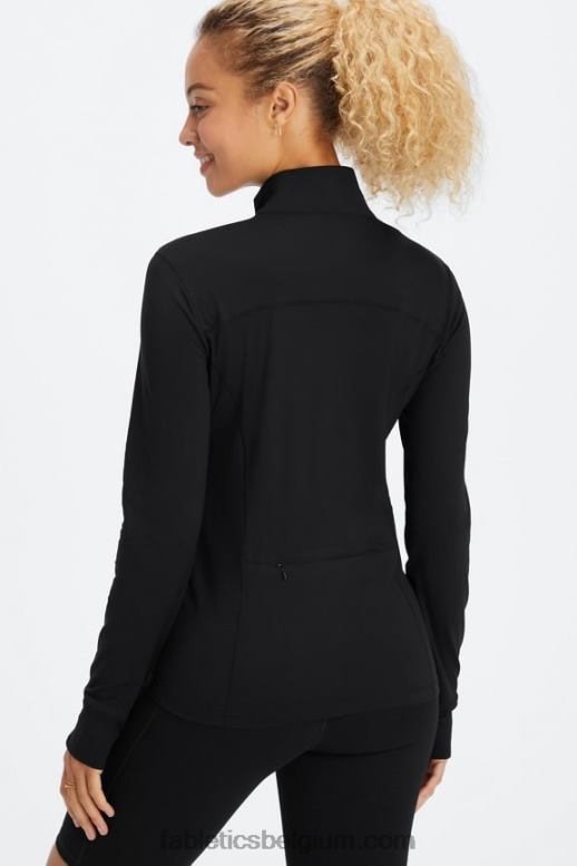 zwart vrouwen phoenix middenlaag met halve rits Fabletics LH20J2583