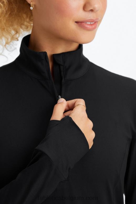 zwart vrouwen phoenix middenlaag met halve rits Fabletics LH20J2583