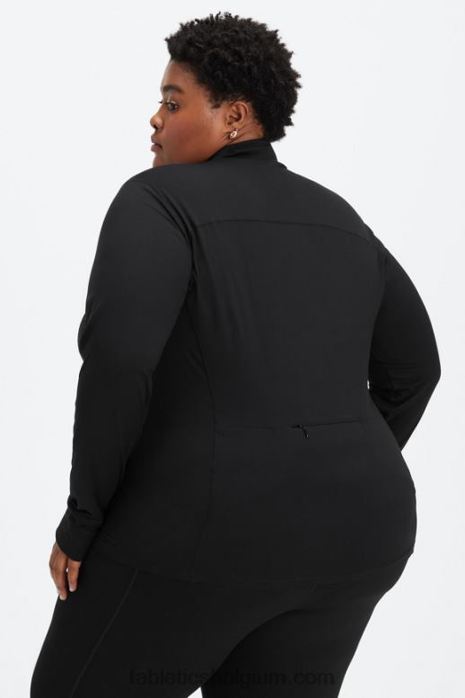 zwart vrouwen phoenix middenlaag met halve rits Fabletics LH20J2584