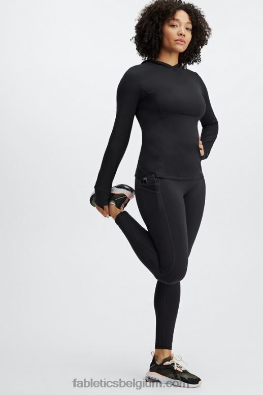 zwart vrouwen phoenix ren hoodie Fabletics LH20J2464
