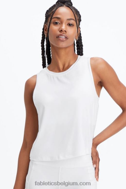 Helder wit vrouwen dry-flex spiertank Fabletics LH20J2209