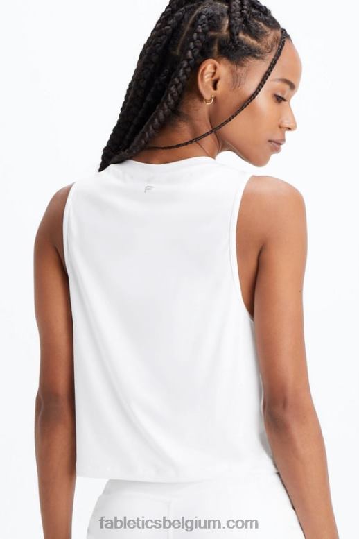 Helder wit vrouwen dry-flex spiertank Fabletics LH20J2209