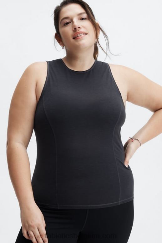 antracietgrijze heide vrouwen wollen basislaag tank Fabletics LH20J2240