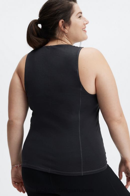 antracietgrijze heide vrouwen wollen basislaag tank Fabletics LH20J2240