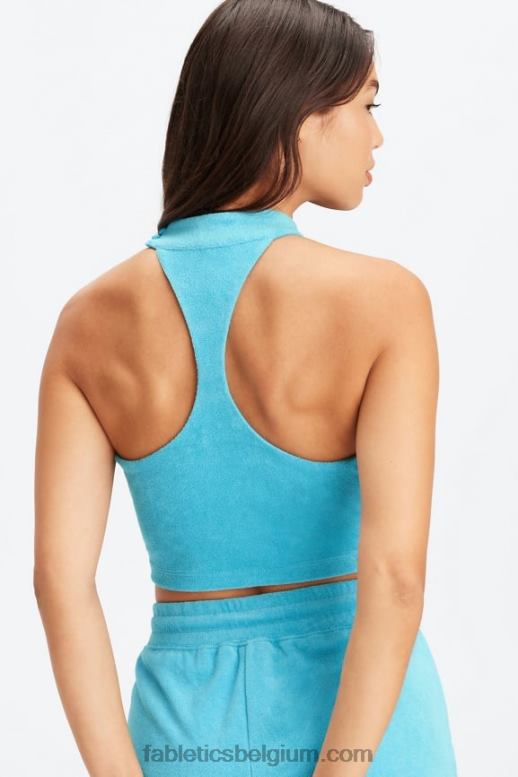 aquablauw vrouwen badstof ingebouwde beha-tank Fabletics LH20J2281
