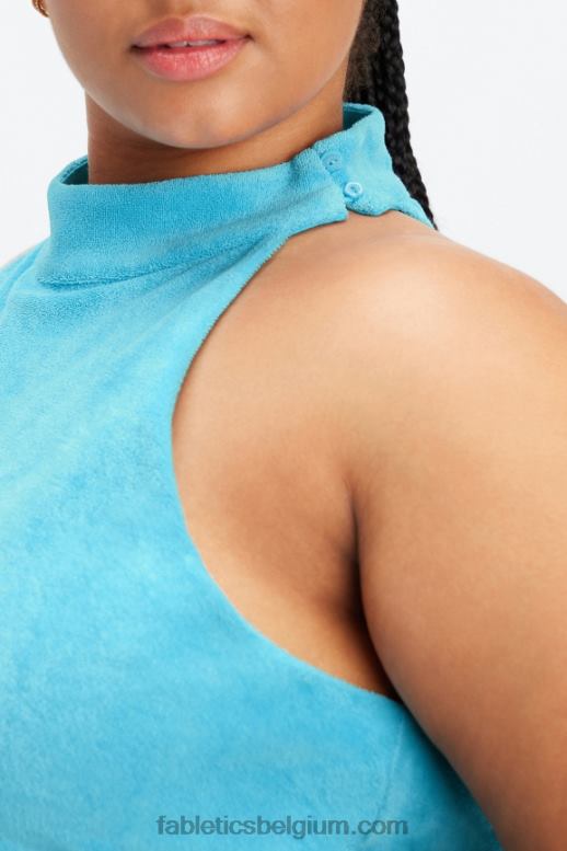 aquablauw vrouwen badstof ingebouwde beha-tank Fabletics LH20J2282