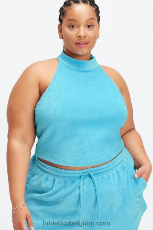 aquablauw vrouwen badstof ingebouwde beha-tank Fabletics LH20J2282
