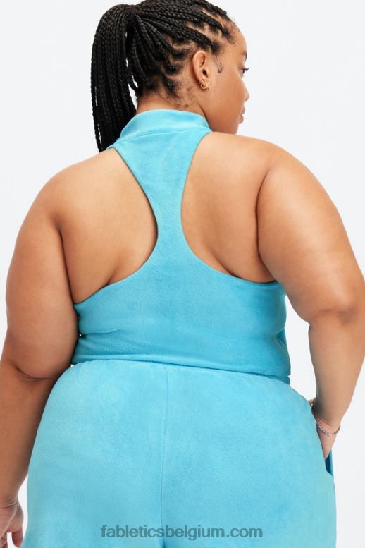 aquablauw vrouwen badstof ingebouwde beha-tank Fabletics LH20J2282