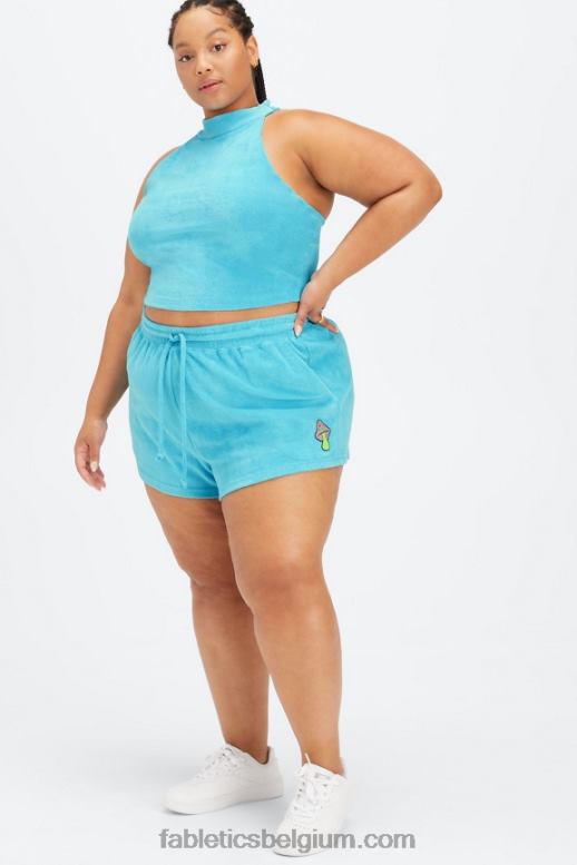 aquablauw vrouwen badstof ingebouwde beha-tank Fabletics LH20J2282