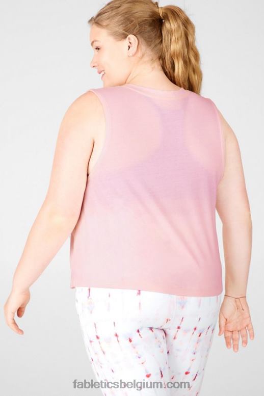 blozend roze vrouwen bijgesneden spier tank Fabletics LH20J2417