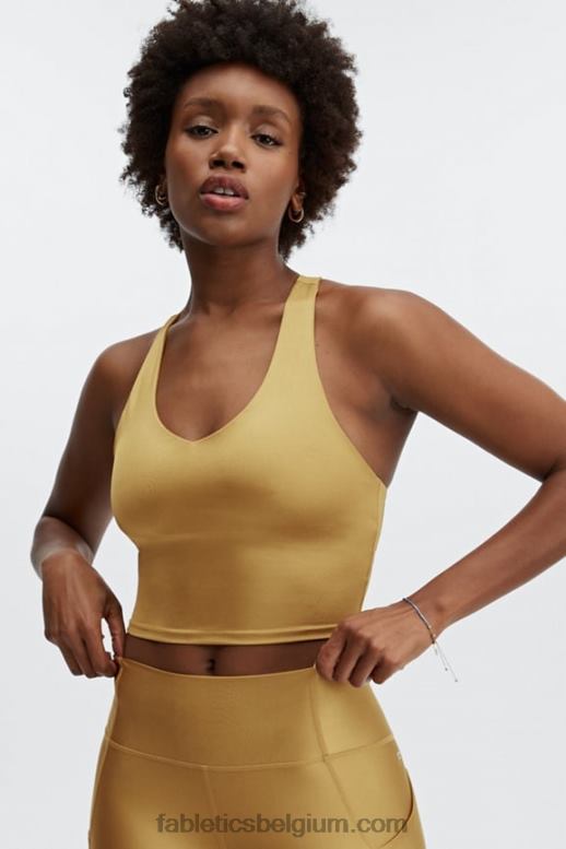 bronzen mist glans vrouwen averie shine ingebouwde bh tanktop Fabletics LH20J2223