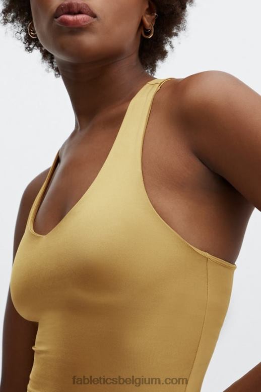 bronzen mist glans vrouwen averie shine ingebouwde bh tanktop Fabletics LH20J2223