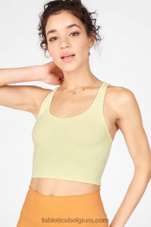 citroen creme vrouwen rylee sculptgebreide tanktop Fabletics LH20J2338