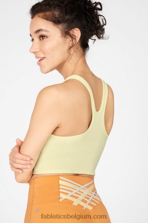 citroen creme vrouwen rylee sculptgebreide tanktop Fabletics LH20J2338