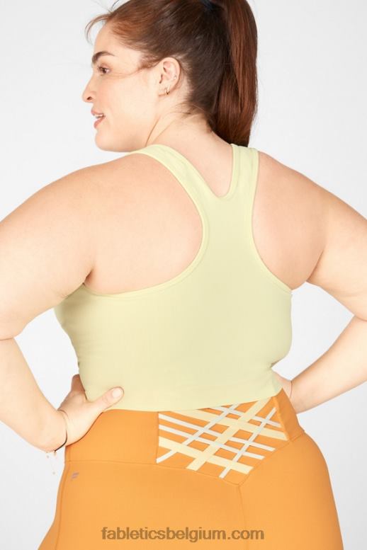 citroen creme vrouwen rylee sculptgebreide tanktop Fabletics LH20J2339