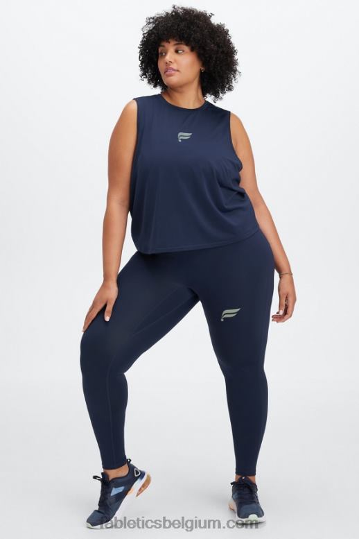 diep marineblauw/reflecterend logo vrouwen phoenix ademen spiertank Fabletics LH20J2265