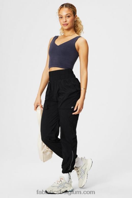 donker indigo vrouwen wolk naadloze tanktop met V-hals Fabletics LH20J2162