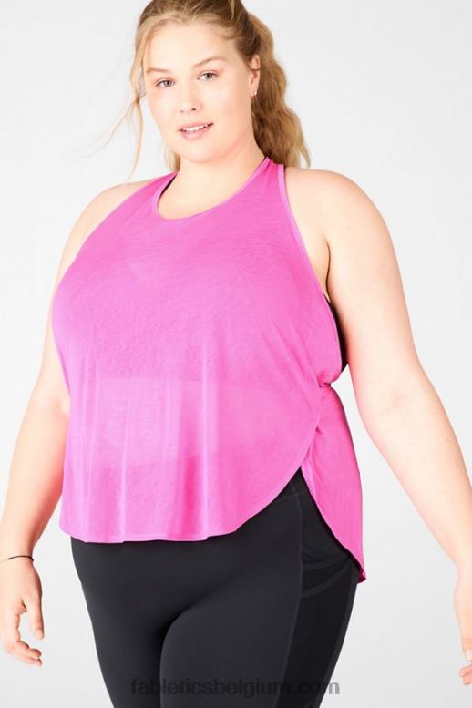 fluorescerend roze/zwart vrouwen Ryan ingebouwde bh-tank Fabletics LH20J2383