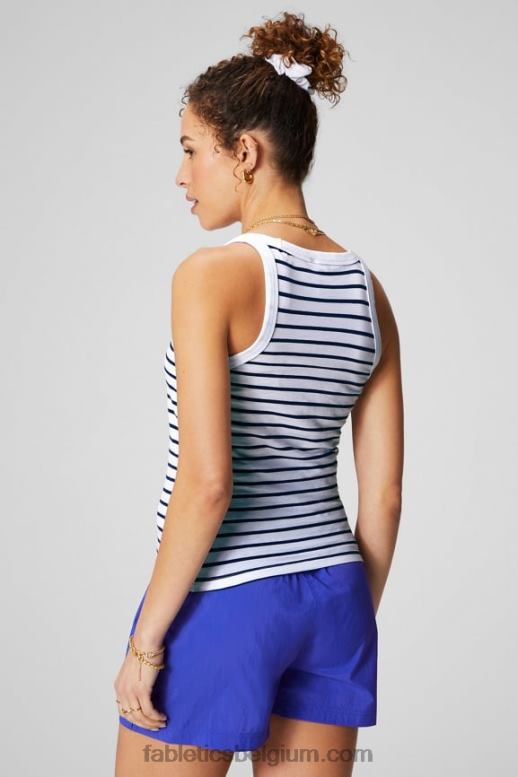 franse streep/passie oranje vrouwen Scheptank van 100% katoen Fabletics LH20J2156