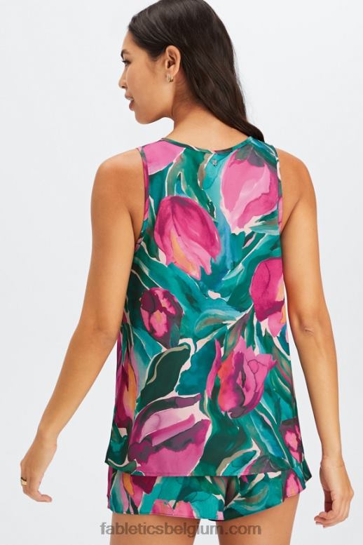 geschilderde tulpen vrouwen slaap tank Fabletics LH20J2235