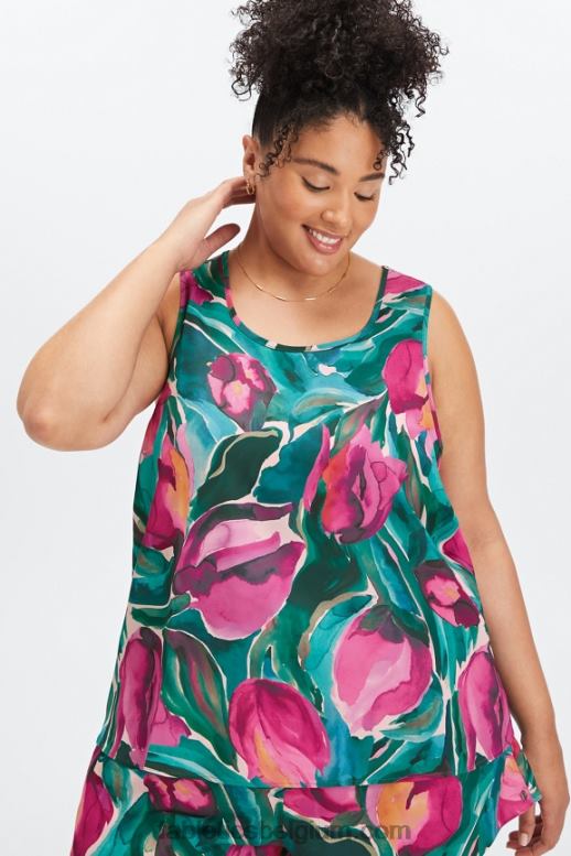 geschilderde tulpen vrouwen slaap tank Fabletics LH20J2236