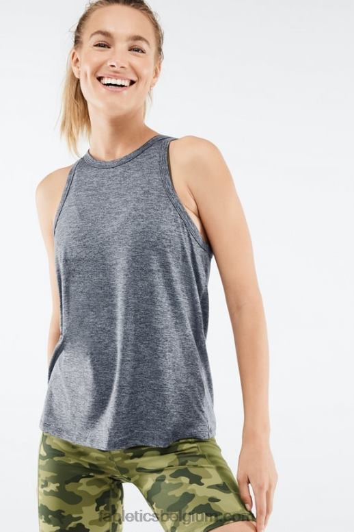 grijze heide vrouwen dry-flex tank met gedraaide open achterkant Fabletics LH20J2290