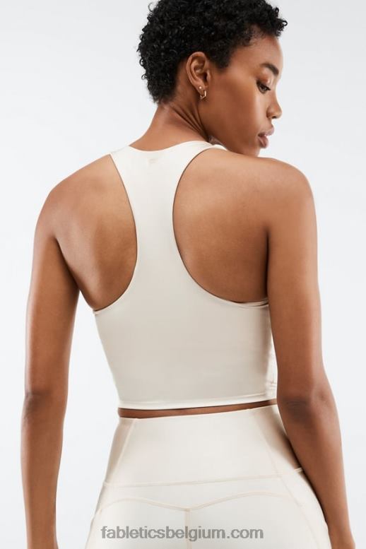 grijze mist glans vrouwen averie shine ingebouwde bh tanktop Fabletics LH20J2224
