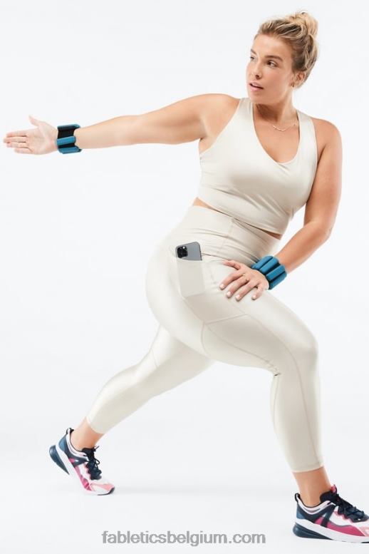 grijze mist glans vrouwen averie shine ingebouwde bh tanktop Fabletics LH20J2225