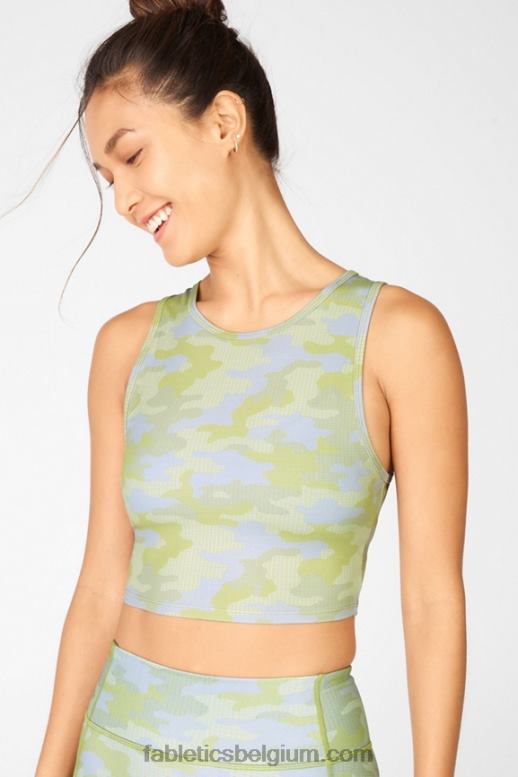 grijze pin dot camo vrouwen ressler gewas tank Fabletics LH20J2346