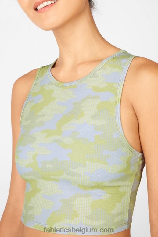 grijze pin dot camo vrouwen ressler gewas tank Fabletics LH20J2346