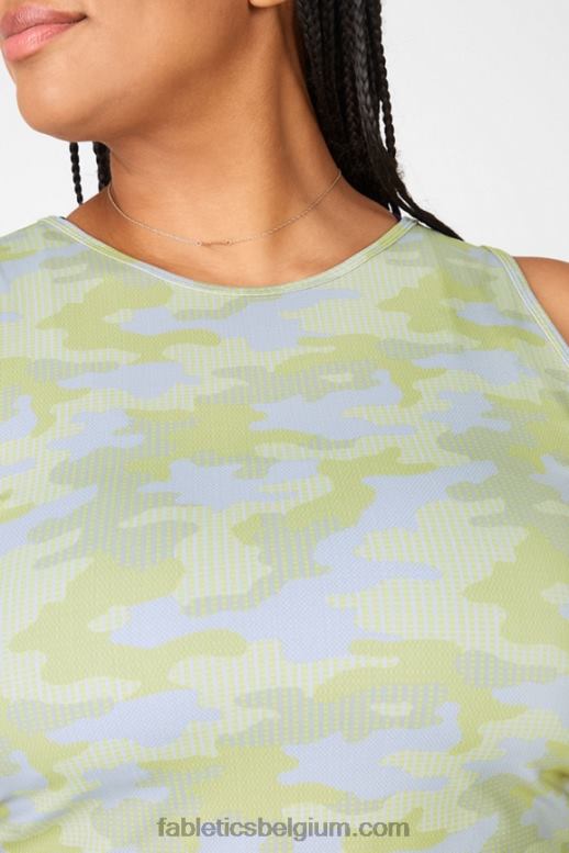 grijze pin dot camo vrouwen ressler gewas tank Fabletics LH20J2347