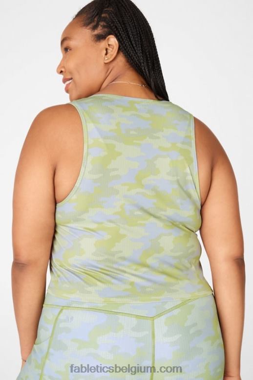grijze pin dot camo vrouwen ressler gewas tank Fabletics LH20J2347
