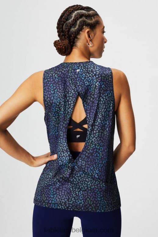 heatmap luipaard vrouwen dry-flex tank met open achterkant Fabletics LH20J2120
