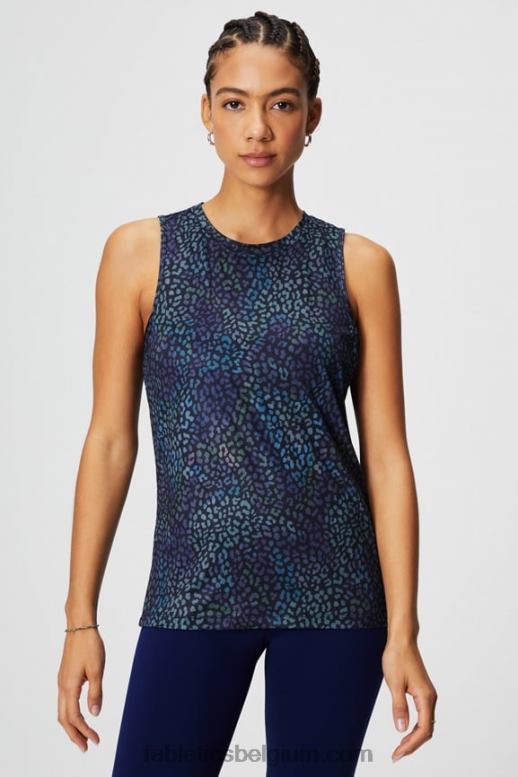 heatmap luipaard vrouwen dry-flex tank met open achterkant Fabletics LH20J2120