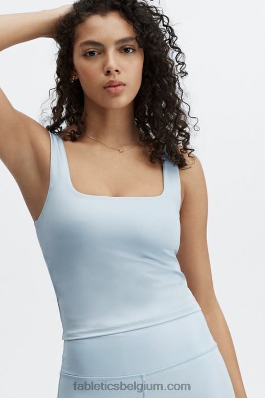 iriserend poederblauw vrouwen lydia shine ingebouwde bh tanktop Fabletics LH20J2293
