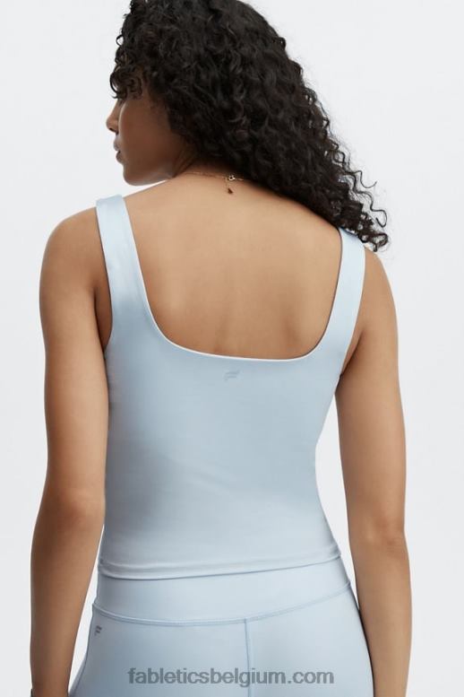 iriserend poederblauw vrouwen lydia shine ingebouwde bh tanktop Fabletics LH20J2293