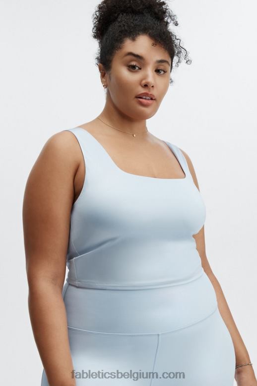 iriserend poederblauw vrouwen lydia shine ingebouwde bh tanktop Fabletics LH20J2294