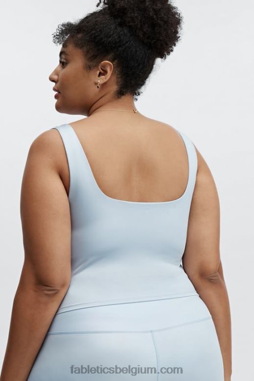 iriserend poederblauw vrouwen lydia shine ingebouwde bh tanktop Fabletics LH20J2294