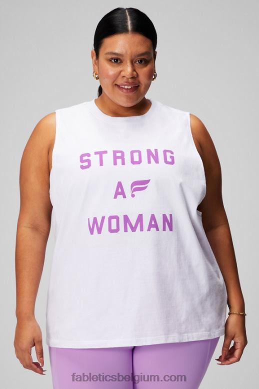 klassiek wit/grafisch vrouwen internationale dag spiertank Fabletics LH20J2169