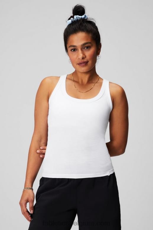 klassiek wit vrouwen Scheptank van 100% katoen Fabletics LH20J2158