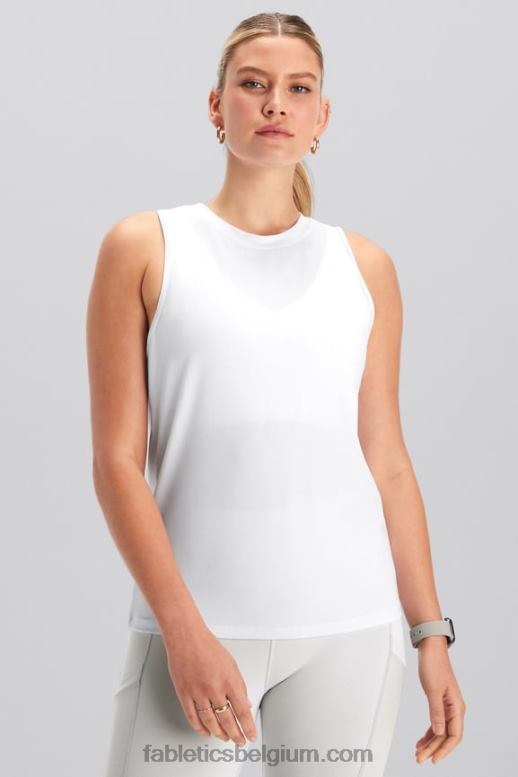 klassiek wit vrouwen dry-flex tank met open achterkant Fabletics LH20J2118