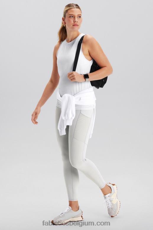 klassiek wit vrouwen dry-flex tank met open achterkant Fabletics LH20J2118