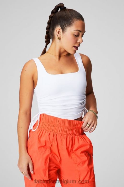 klassiek wit vrouwen ingebouwde beha-tank met ruches Fabletics LH20J2154