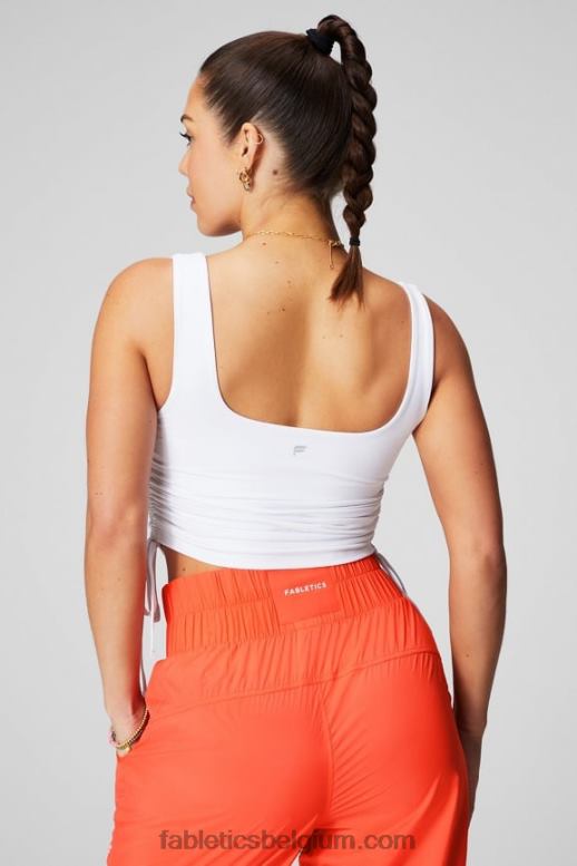 klassiek wit vrouwen ingebouwde beha-tank met ruches Fabletics LH20J2154