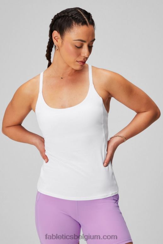 klassiek wit vrouwen on-the-go ingebouwde bh-tank Fabletics LH20J2177