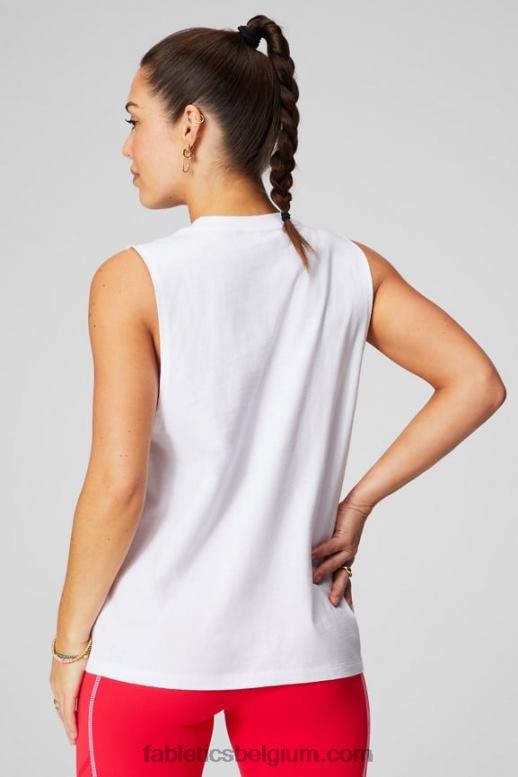 klassieke afbeelding wit/vlag vrouwen micha spier tank Fabletics LH20J2170
