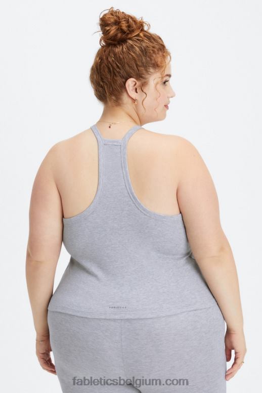 klassieke grijze heide vrouwen inwonende haltertank Fabletics LH20J2230