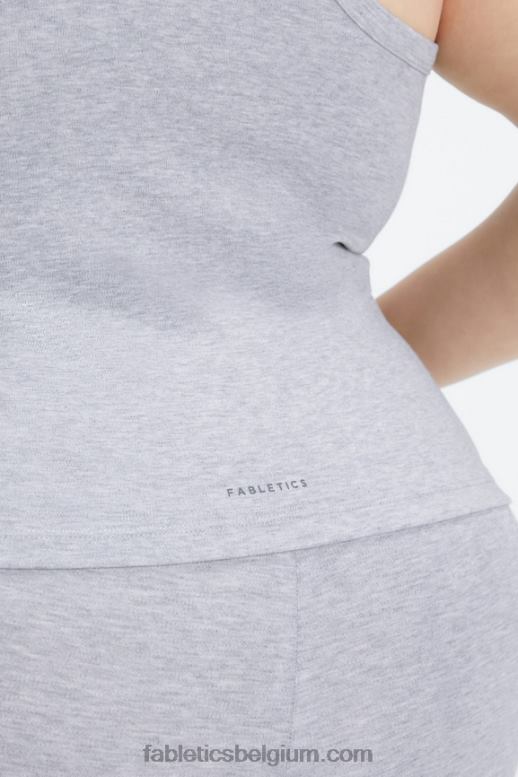 klassieke grijze heide vrouwen inwonende haltertank Fabletics LH20J2230