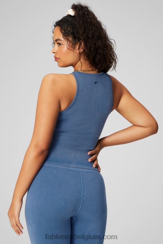 licht indigo vrouwen naadloze tanktop met hoge hals Fabletics LH20J2151